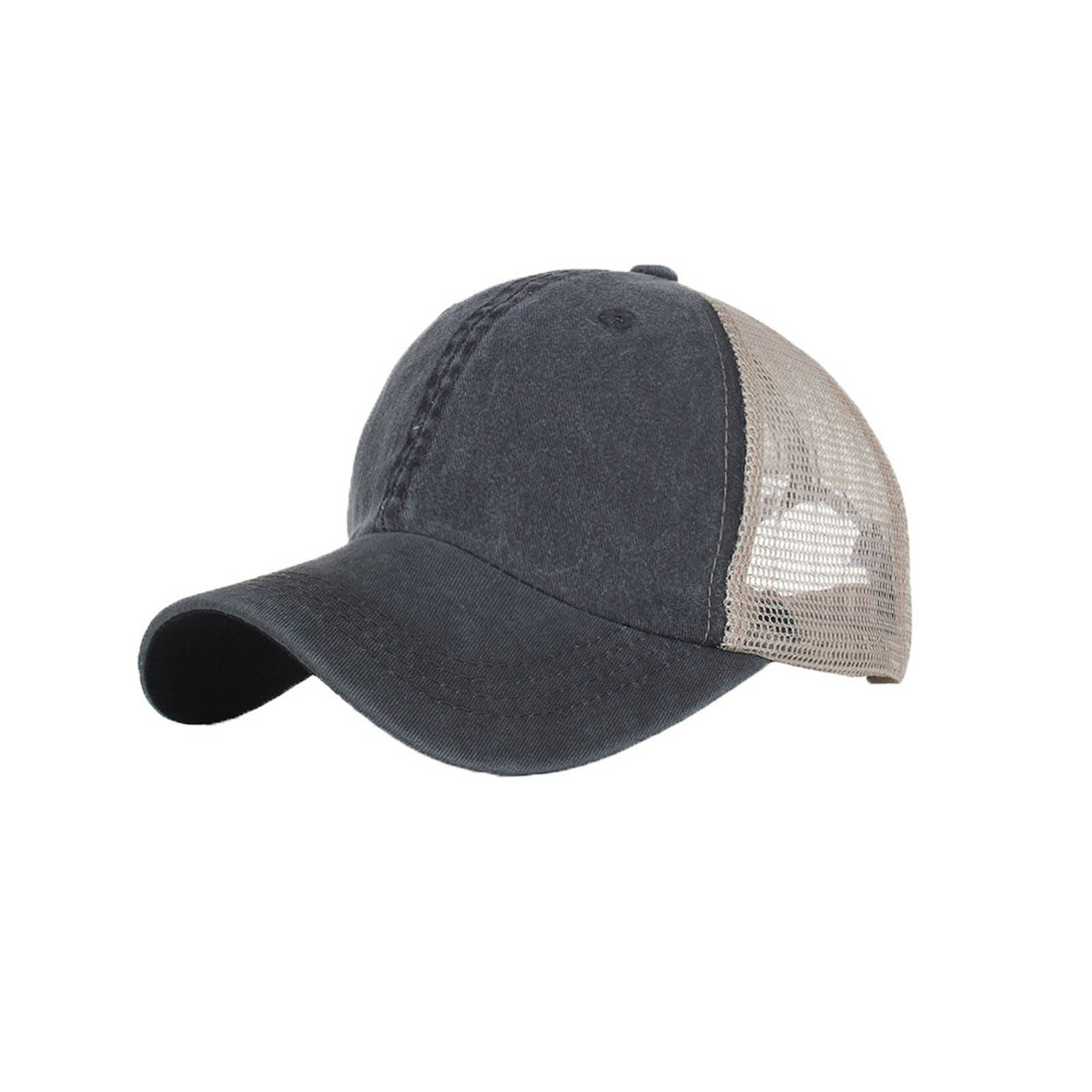 thumbnail image 2 of Gorra de béisbol para hombre - Malla lavada - Sombrero para el sol - Ajustable - Color liso - Talla única - Poliéster, 2 of 5